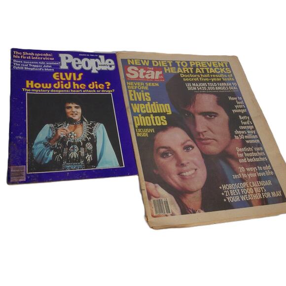 Elvis Presley 1970s Star People And Enquirer Magazines Newspapers SET OF 14 - Picture 3 of 14